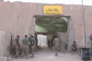 Ingresso ad un'area della FOB Todd a Balamurgab in Afghanistan dove era presente una parte del contingente italiano